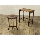 An early 20th century rosewood occasional table, the circular top inlaid in ebony with elephant,