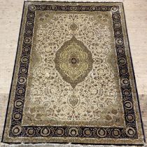 A fine / finely knotted Persian Tabriz design carpet, silk and cotton blend, first half of the