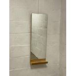 A Vintage Ikea bentwood wall mirror with open shelf. 100cm x 34cm