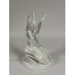 A Royal Doulton Images - "Courtship" white Bone-China sculpture centrepiece. (h-39cm) (marked verso)