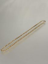 A 9ct gold rope pattern necklace with ring clip fastening no signs of hard solder or repairs L x