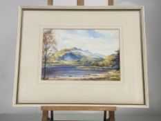 A.B Scott, Highland Loch scene, watercolour, signed bottom right, in a glazed frame. (23cmx33cm)