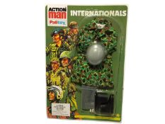 Palitoy Action Man Internationals Oufits including German Paratrooper & American Marine (x3), all on