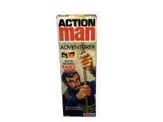 Palitoy Action Man Adventurer with flock hair & beard, eagle eyes & gripping hands, boxed with instr