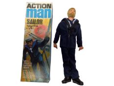 Palitoy Action Man Sailor with flock hair & beard and gripping hands, boxed No.34054 (1)