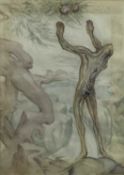 Fay Pomerance (1912-2001) watercolour - ‘Adam the Sleepwalker’, signed and inscribed, 35cm x 25cm, e