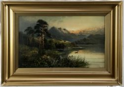 Frank Hider oil on canvas - Highland scene, signed to front inscribed to reverse, 30cm x 50cm, behin