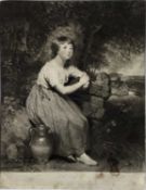 William Ward (1766-1826) after Martin Shee, mezzotint- A Cottage Girl, 1802