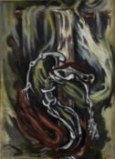 Fay Pomerance (1912-2001) watercolour - Lucifer at the River Crux, 32cm x 23cm, in glazed frame