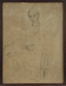 Chantal Quenneville (French 1897-1969) drawing, Young Woman, signed