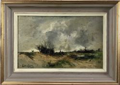 Charles Eyles (1851-1930) oil on board - Windy Day, signed and dated 1902, 15cm x 25cm, framed