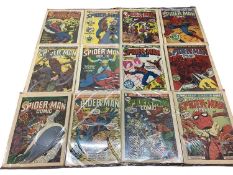 Large collection of Marvel UK Spider-Man weekly magazines, ranging from issue #311 to issue #666 (19