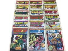Marvel Comics Marvel Team-up Weekly #1-25 (1980's) together with Marvel Action Weekly #1-15 (1980's)