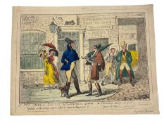 Collection of five 19th century hand coloured satirical prints by Richard Dighton and others
