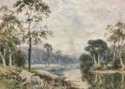 Thomas Spinks (1847-1927) watercolour, River landscape, signed