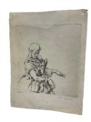 Alfred Kingsley Lawrence (1893-1978) etching - The Subultan (1921), signed, 18 x 17cm