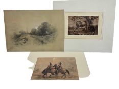 Group of 19th century works on paper