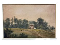 English School, early 19th century, watercolour, Country House, 11 x 17cm, mounted but unframed