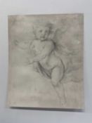 18th / early 19th century English school, pencil on laid paper, Cupid, signed (possibly William Youn