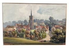 George Sidney Shepherd (1784-1862) watercolour - Braughing, Hertfordshire, signed, 17 x 26cm,