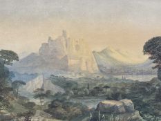 Three 19th century landscape works on paper, the largest 35 x 51cm