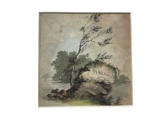 English School, late 18th century, watercolour - Title page, inscribed AM Owen, 1796, 13 x 12cm, and