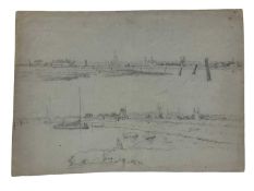 Norwich School, pencil sketches of Broadland scenes, 26 x 36cm, inscribed verso 'N Baker, Chilton Cr