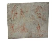 Manner of David Roberts (1796-1864) red chalk, Eastern sketches, signed D Roberts, 18 x 22cm