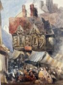 Attributed to William Hull (1820-1880) - London Hall, 15 x 11cm, mounted