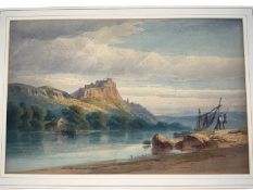 Thomas Cafe (1817-1909) watercolour - Stirling Castle, inscribed verso, 29 x 44cm, mounted but unfra