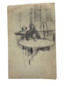 Manner of Wyndham Lewis (1882-1957) pencil, seated figure, 32 x 21cm