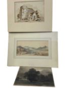 P. S. Mann (1775-1845) two watercolours, landscapes, landscapes, one signed inscribed and dated, the