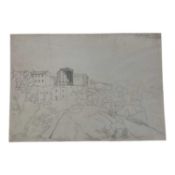 Grand Tour pencil study of ruins, various other works on paper