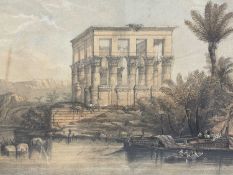Manner of David Roberts, pencil and wash, Temple on the Nile, 36 x 49cm