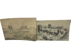 Alfred Sola (19th century) pencil, view of Richmond castle, signed and dated 1828 verso, 16 x 23cm,
