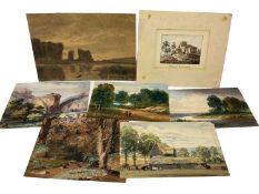 Small group of 19th century watercolours. (7)