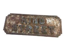 Original cast iron King Street, London street sign, 59.5 x 23.5cm