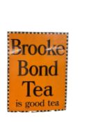 Original 'Brooke Bond's Tea' double sided enamel advertising sign, 28 x 28cm
