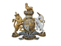 Large Royal Coat of Arms, resin-moulded and painted, measuring 70cm across