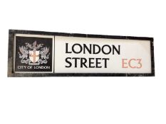 Original London Street EC3 City of London enamel street sign, 102.5cm x 30cm