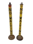 Two vintage police 'No Waiting' bollards