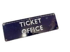 Original Railway 'Ticket Office' enamel door sign, 46 x 15cm