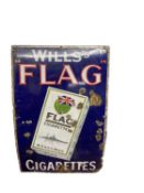 Original 'Wills's "Flag" cigarettes' enamel advertising sign, 91.5 x 61cm