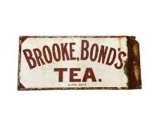 Original 'Brooke, Bond's Tea' double sided enamel advertising sign, by Falkirk Iron Co, 44.5 x 20cm