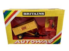 Britains Autoway Heavy Tipping Trailer No.9833, Safety trailer No.9845, Front Digger Attachment No.9