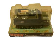 Dinky (1971-1980) diecast Gerry Anderson TV Series UFO Shado 2 Mobile, on blue & black plinth with b