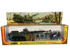Corgi (c1976) diecast AMX 30D Recovery Tank & Sdkfz Rocket Launcher No.907, both in window boxes (2