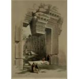 After David Roberts, hand tinted lithograph, with pin holes, "Baalbec May 7th 1839", London Pub. by