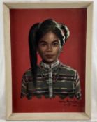 Pedro Amorsolo (Philippines), oil on board, portrait of an Igorot woman, 35cm x 25cm, framed