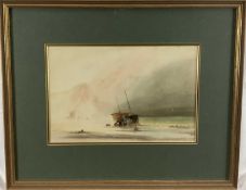 Henry Barlow Carter (1803-1867) watercolour, beach scene, 20cm x 30cm in glazed frame